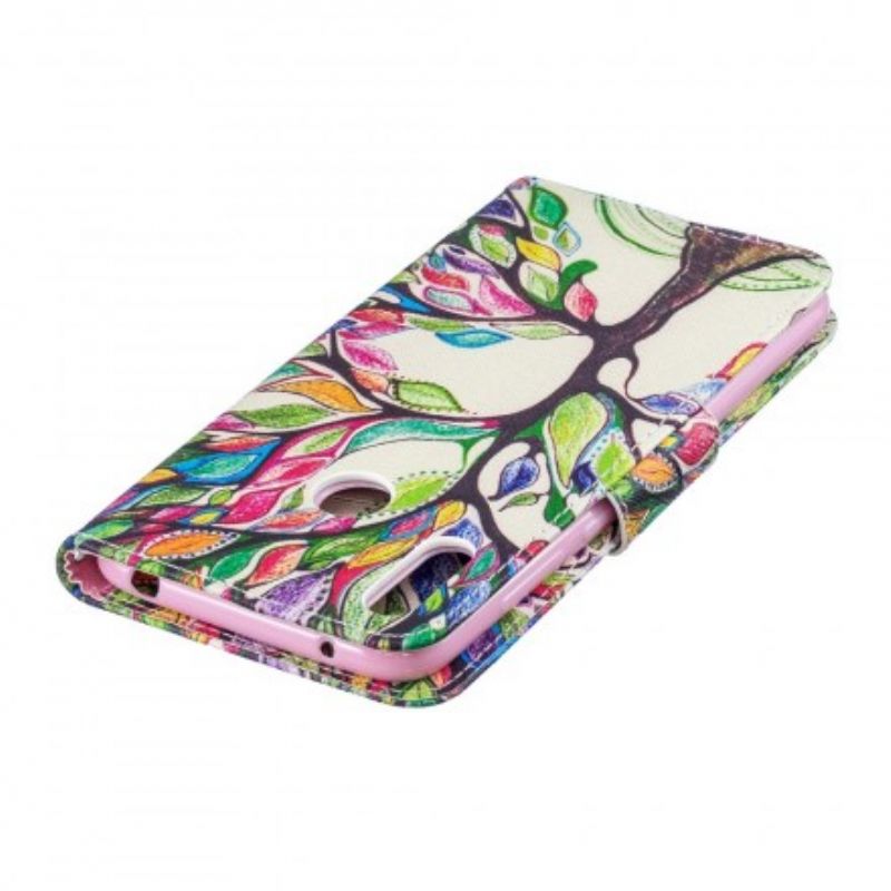 Flip Cover Huawei Y7 2019 Farvet Træ