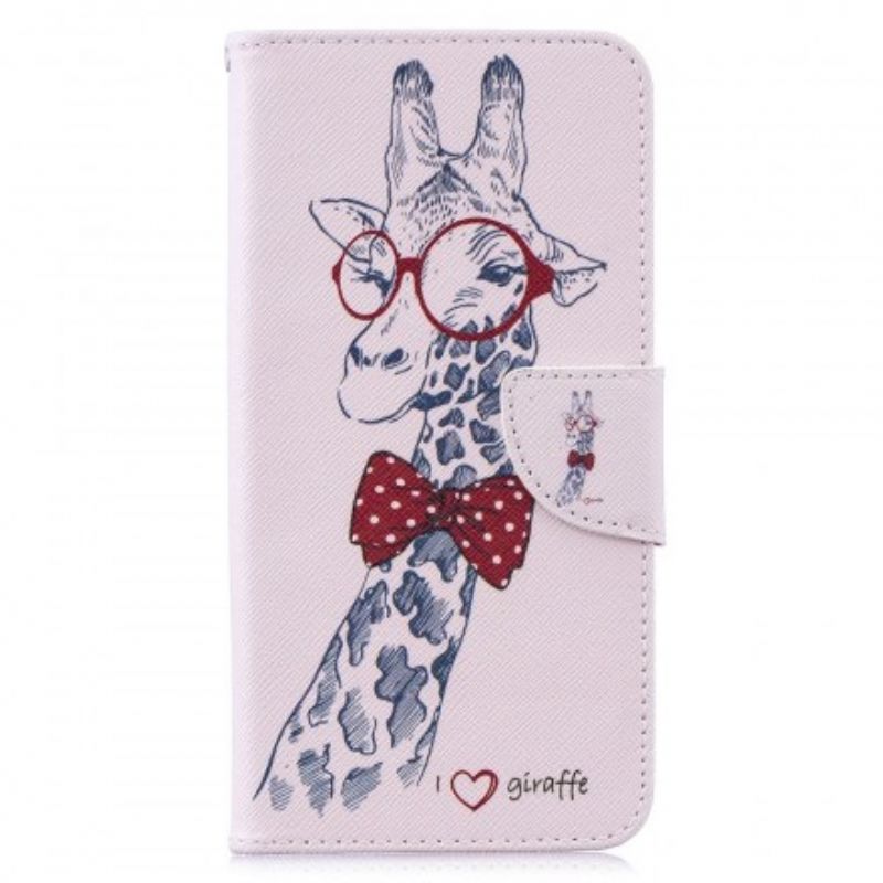Flip Cover Huawei Y7 2019 Nørdet Giraf