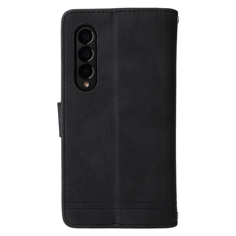 Flip Cover Samsung Galaxy Z Fold 3 5G Multi-funktion Nitte Og Snor