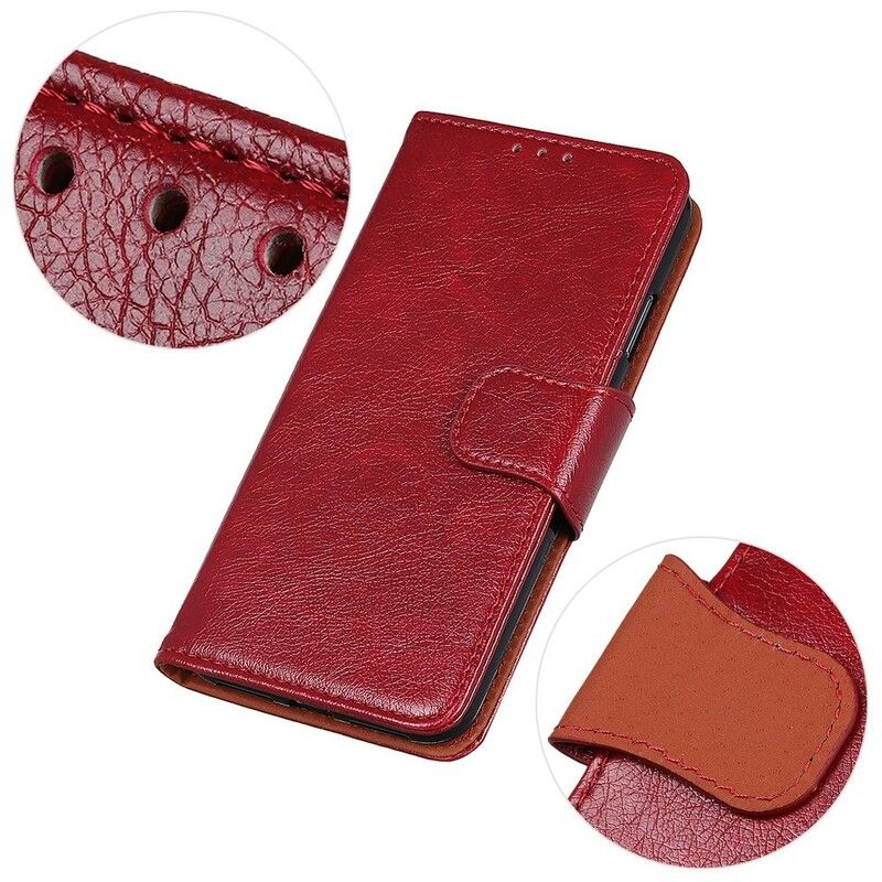Flip Cover Samsung Galaxy A10 Chic Skinnende Lædereffekt