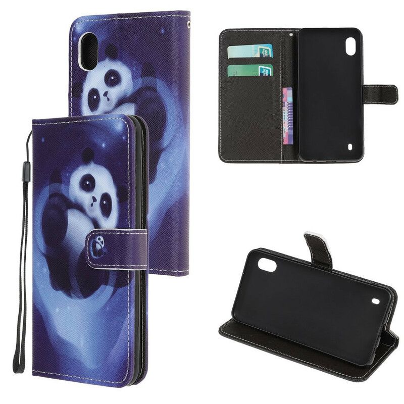 Flip Cover Samsung Galaxy A10 Med Snor Thong Space Panda