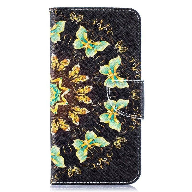 Læder Cover Samsung Galaxy A10 Sommerfuglemandala