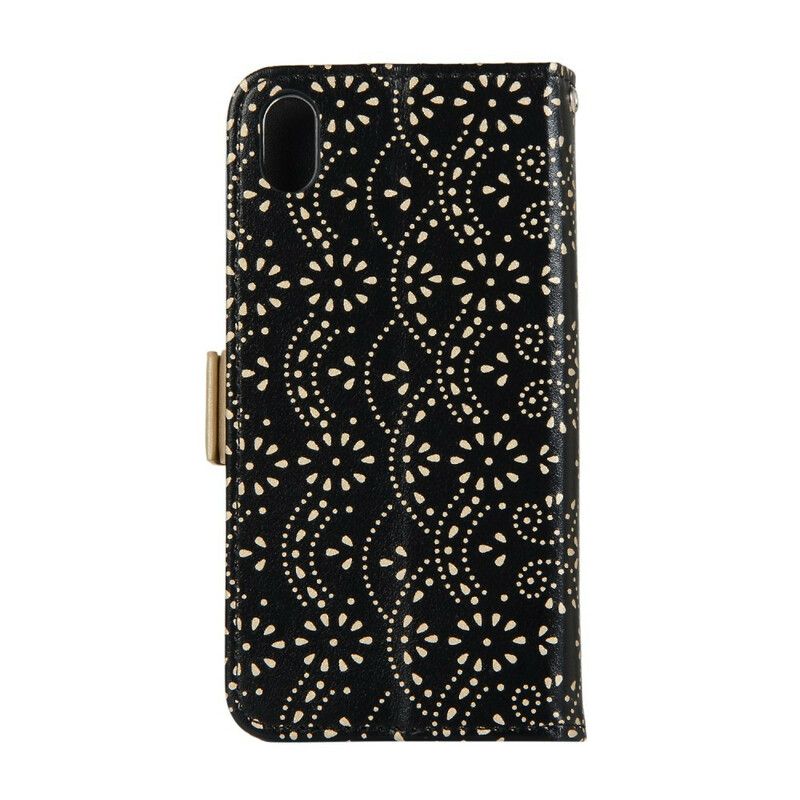 Læder Cover Xiaomi Redmi 7A Med Snor Møntpung Med Kniplinger