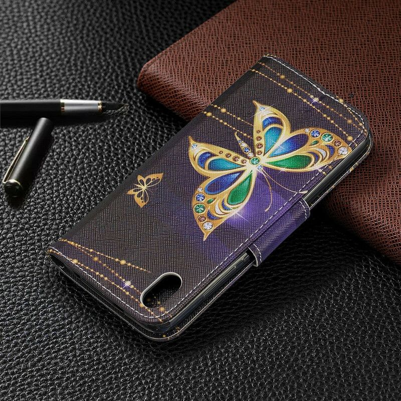 Læder Cover Xiaomi Redmi 7A Utrolige Sommerfugle