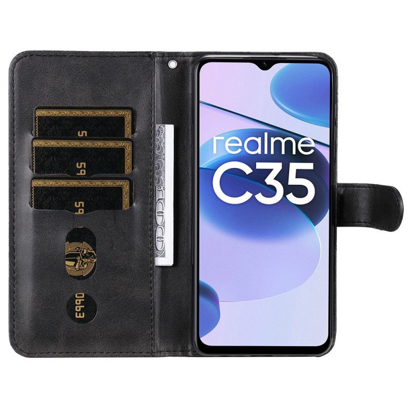 Flip Cover Realme C35 Lomme Med Lynlås