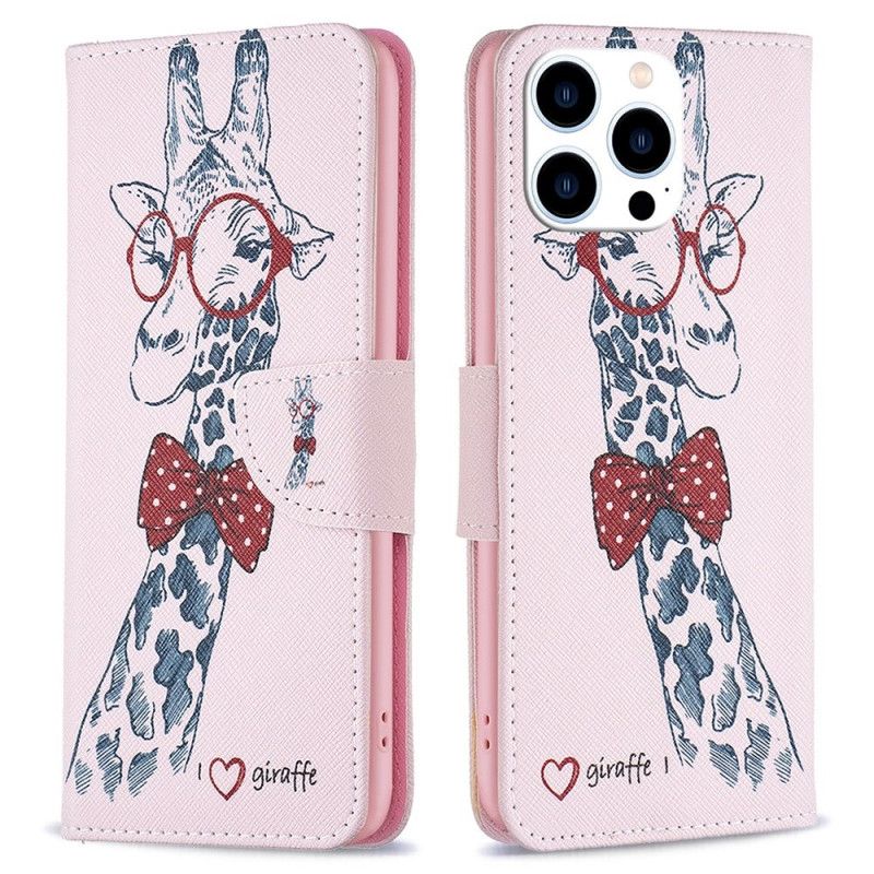 Flip Cover iPhone 14 Pro Nørdet Giraf