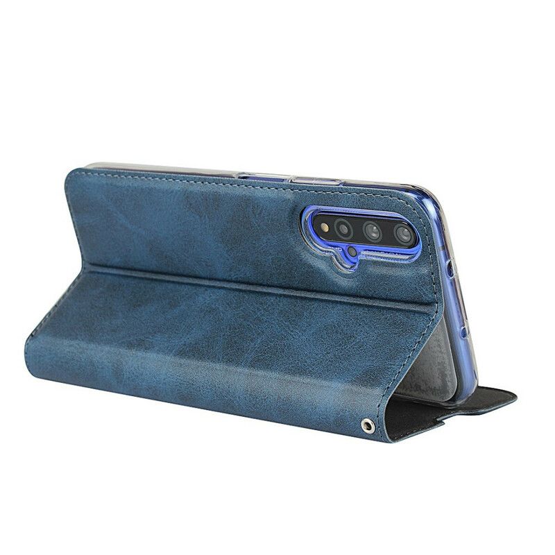 Cover Huawei Nova 5T / Honor 20 Flip Cover Imiteret Læder Med Rem