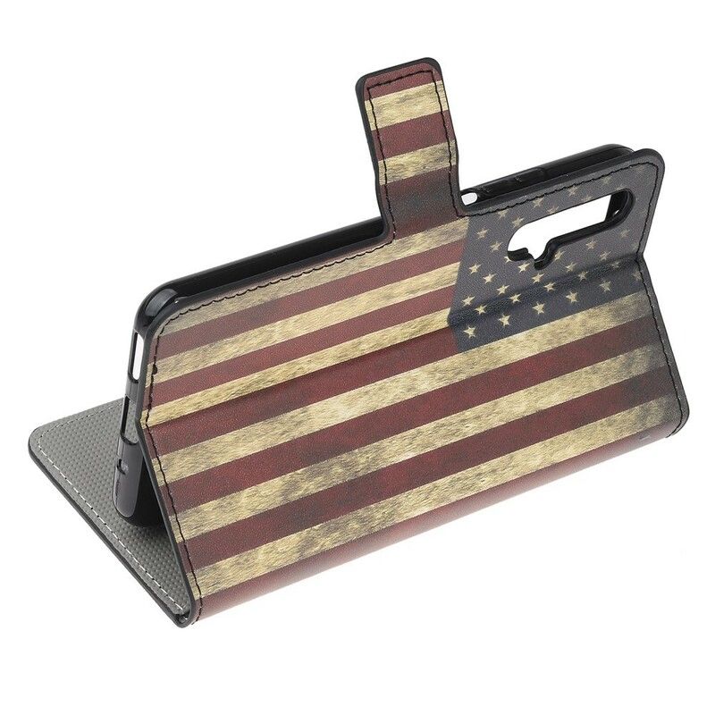 Flip Cover Huawei Nova 5T / Honor 20 Amerikansk Flag