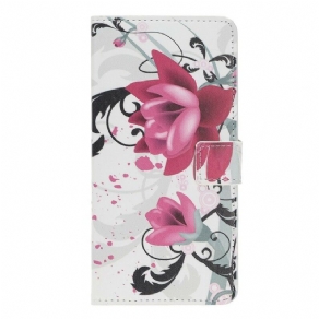 Flip Cover Huawei Nova 5T / Honor 20 Tropiske Blomster