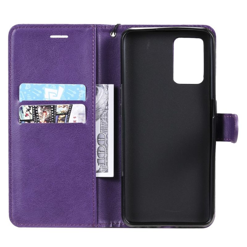 Flip Cover Oppo A74 4G Med Snor Lædereffektrem