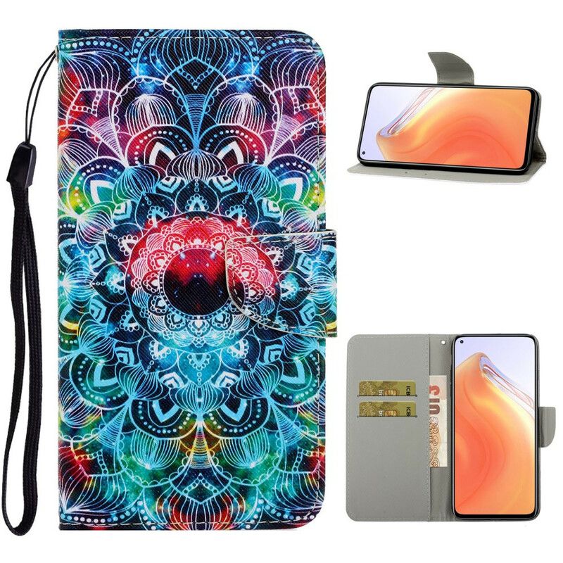 Flip Cover Xiaomi Mi 10T / 10T Pro Med Snor Flashy Strappy Mandala