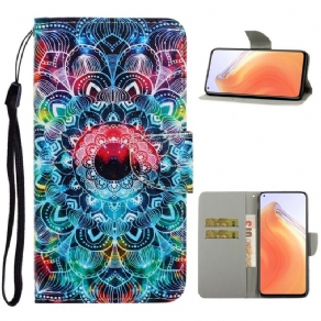 Flip Cover Xiaomi Mi 10T / 10T Pro Med Snor Flashy Strappy Mandala
