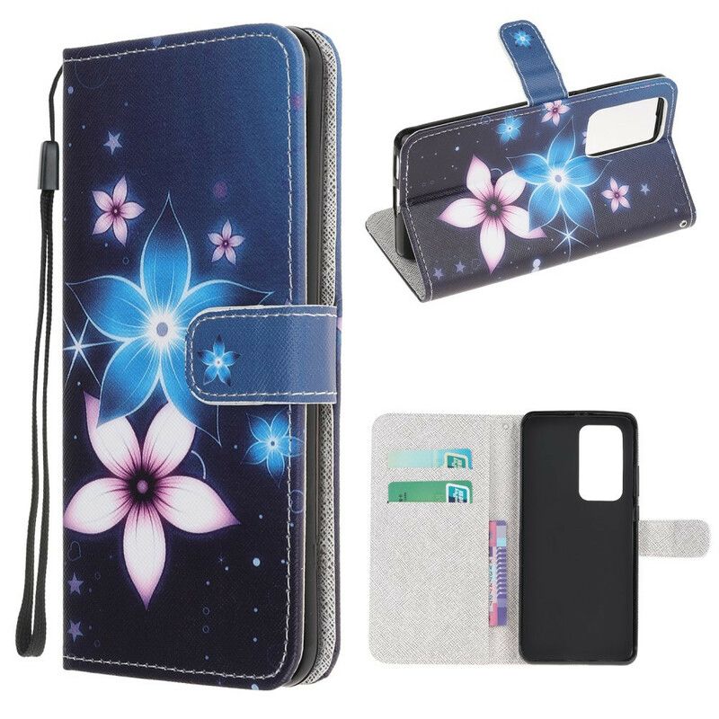 Flip Cover Xiaomi Mi 10T / 10T Pro Med Snor Lunar Strap Blomster