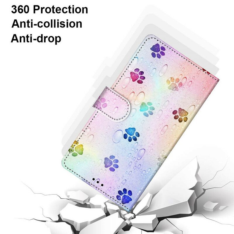 Læder Cover Xiaomi Mi 10T / 10T Pro Fodspor I Regnen