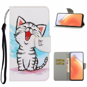 Læder Cover Xiaomi Mi 10T / 10T Pro Med Snor Thong Color Killing