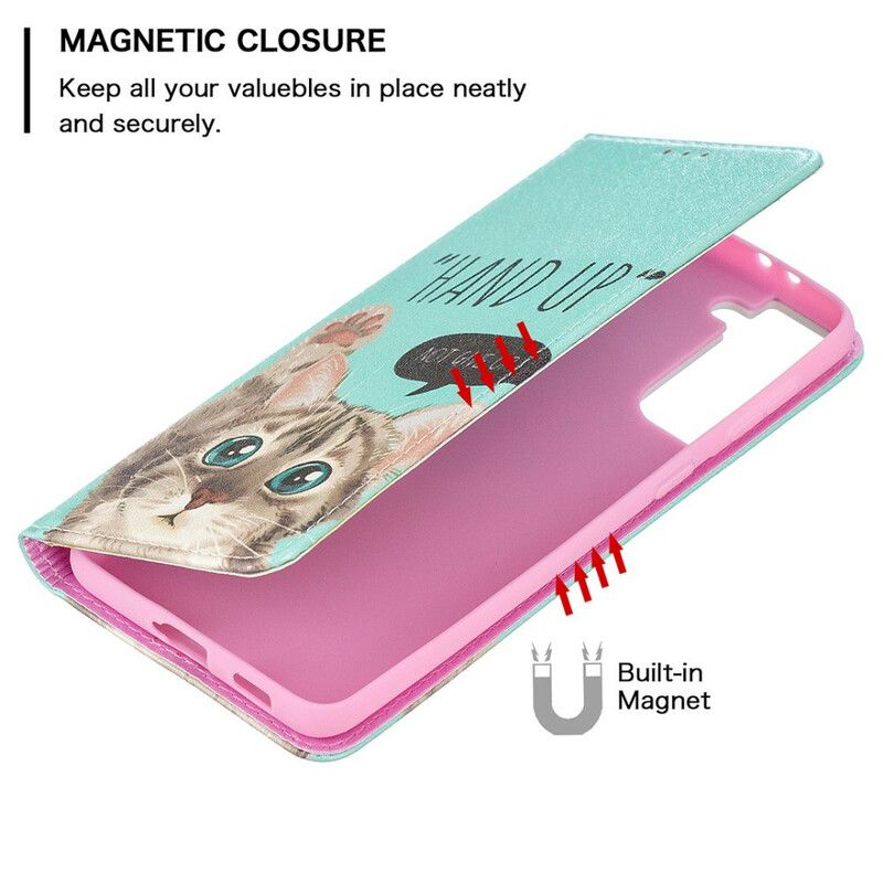 Cover Samsung Galaxy S21 Plus 5G Flip Cover Hånd Op