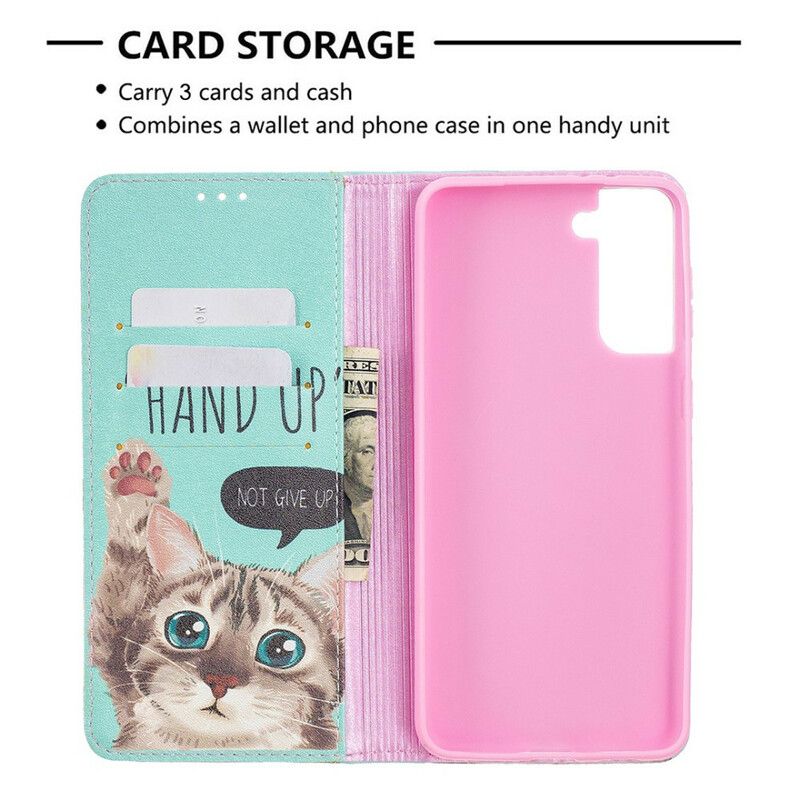 Cover Samsung Galaxy S21 Plus 5G Flip Cover Hånd Op