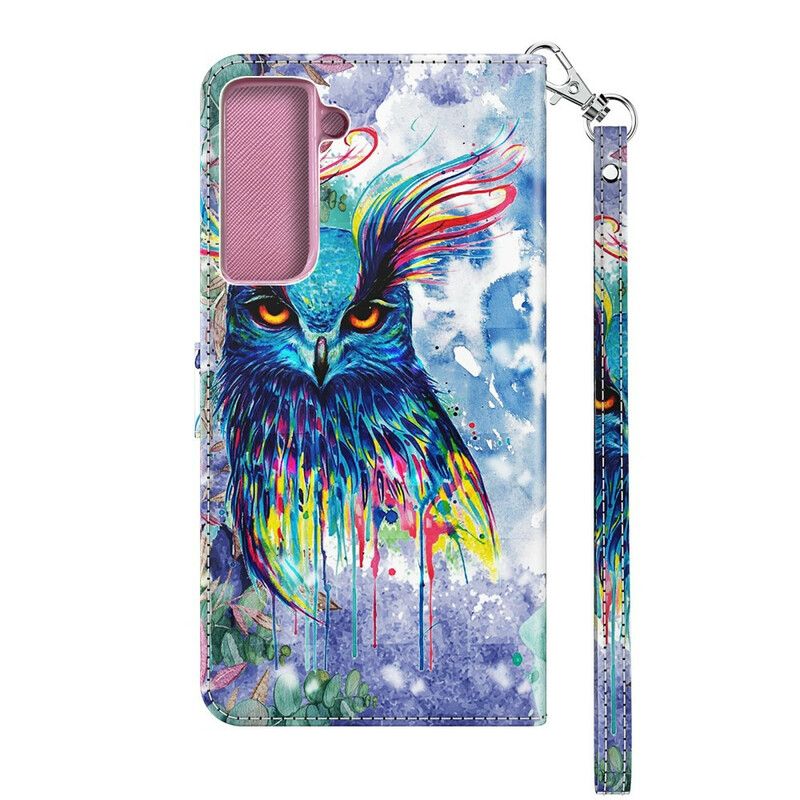 Flip Cover Samsung Galaxy S21 Plus 5G Akvarel Fugl
