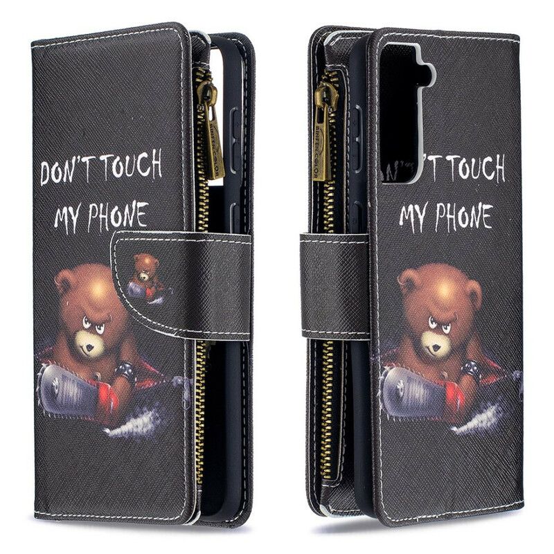 Flip Cover Samsung Galaxy S21 Plus 5G Bear Lynlåslomme
