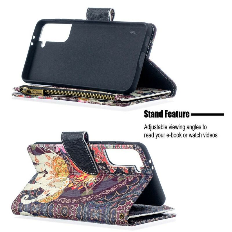Flip Cover Samsung Galaxy S21 Plus 5G Elefant Lynlåslomme