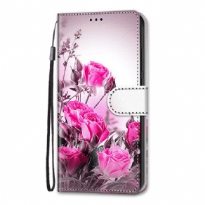 Læder Cover Samsung Galaxy S21 Plus 5G Trylleblomster