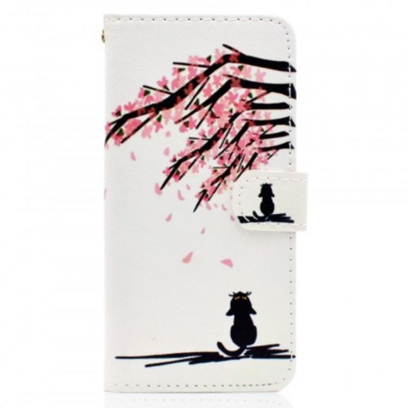 Læder Cover Huawei Y5 2018 Pink Trægrene