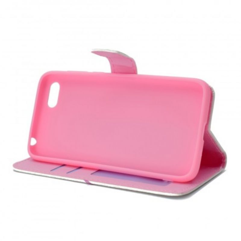 Læder Cover Huawei Y5 2018 Pink Trægrene