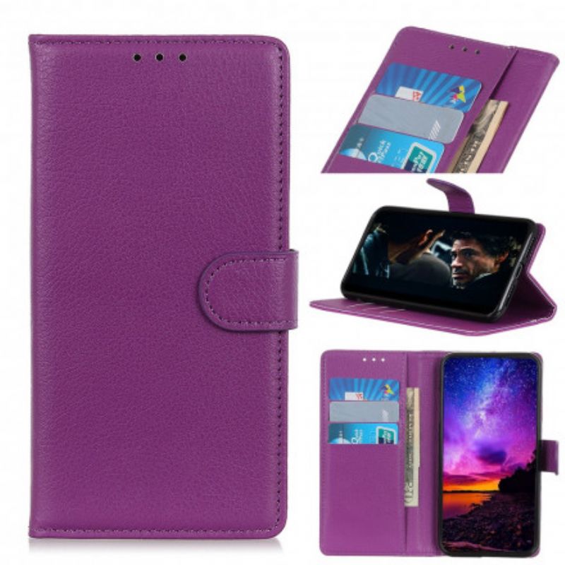 Flip Cover Samsung Galaxy M11 Traditionelt Litchi-læder