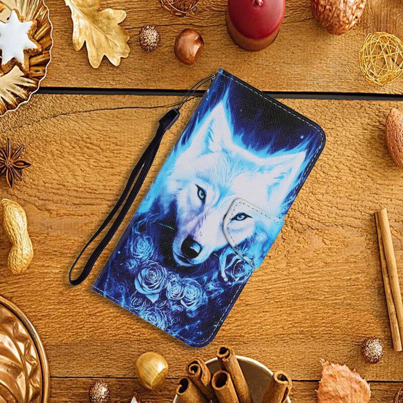 Læder Cover Samsung Galaxy M11 Hvid Ulv