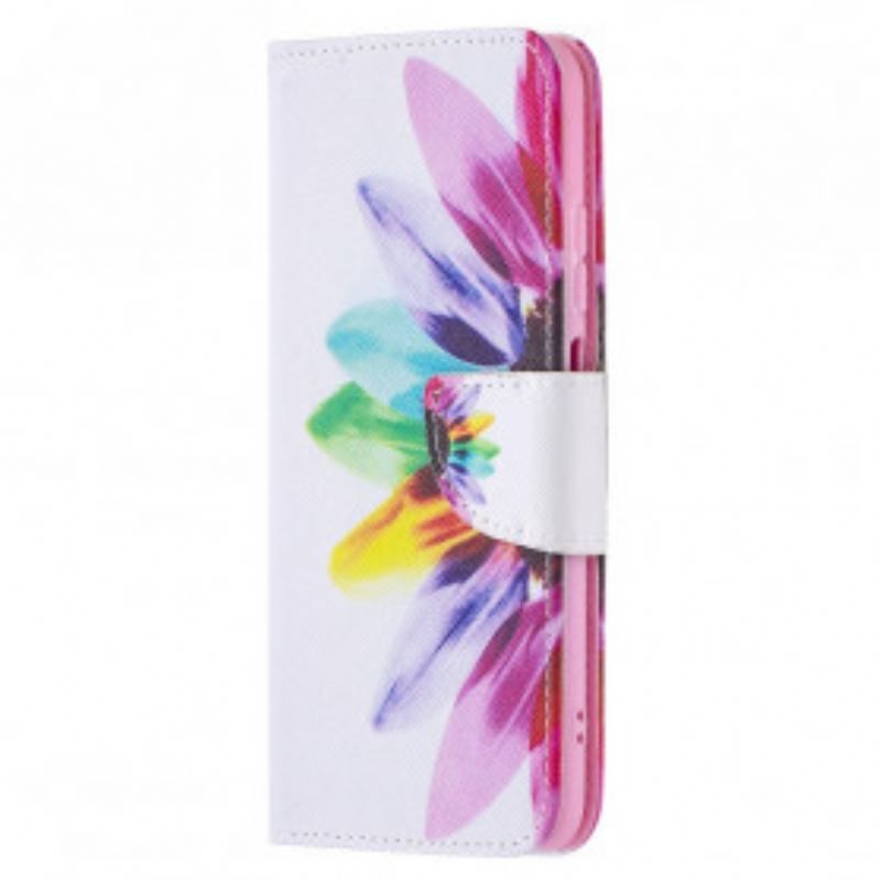 Flip Cover Poco M5s Akvarel Blomst