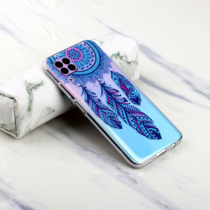 Cover Huawei P40 Lite Transparente Drømmefanger Blå Fjer