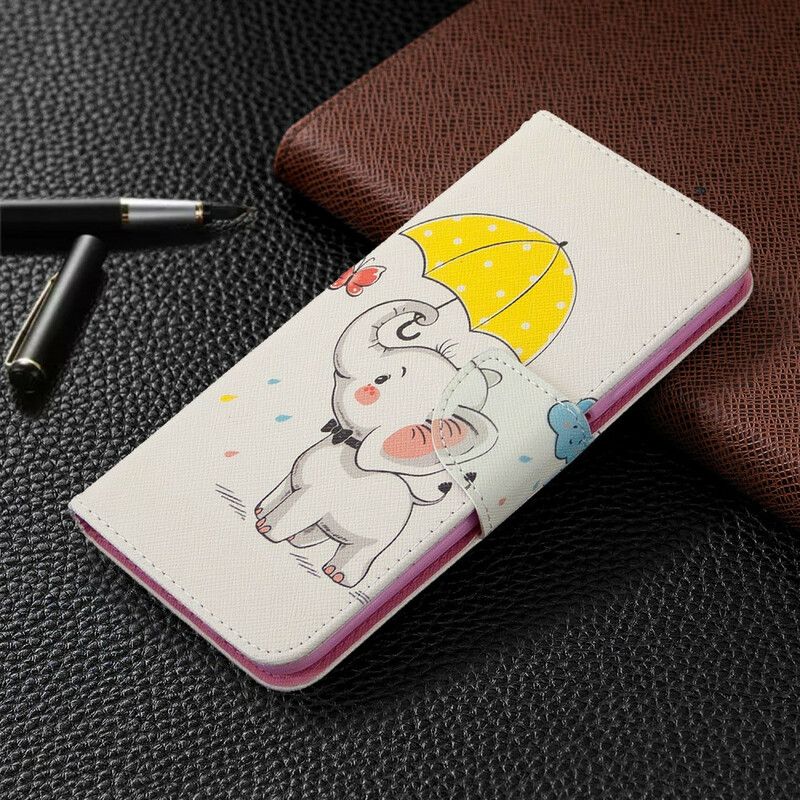 Læder Cover Huawei P40 Lite Elefantunge