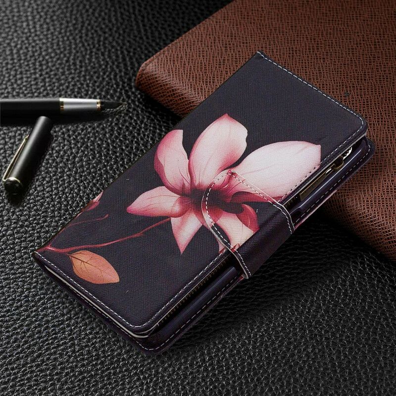 Flip Cover Realme 6 Blomsterlomme Med Lynlås