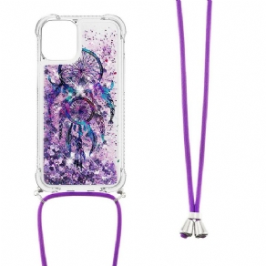 Cover iPhone 13 Pro Med Snor Med Pailletter Drawstring Dreamcatcher