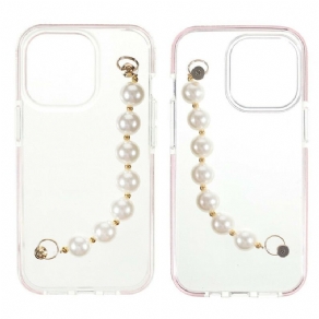Cover iPhone 13 Pro Silicone Armbånd Perler