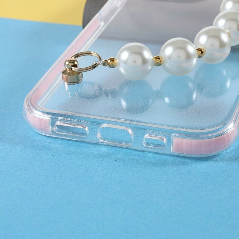 Cover iPhone 13 Pro Silicone Armbånd Perler