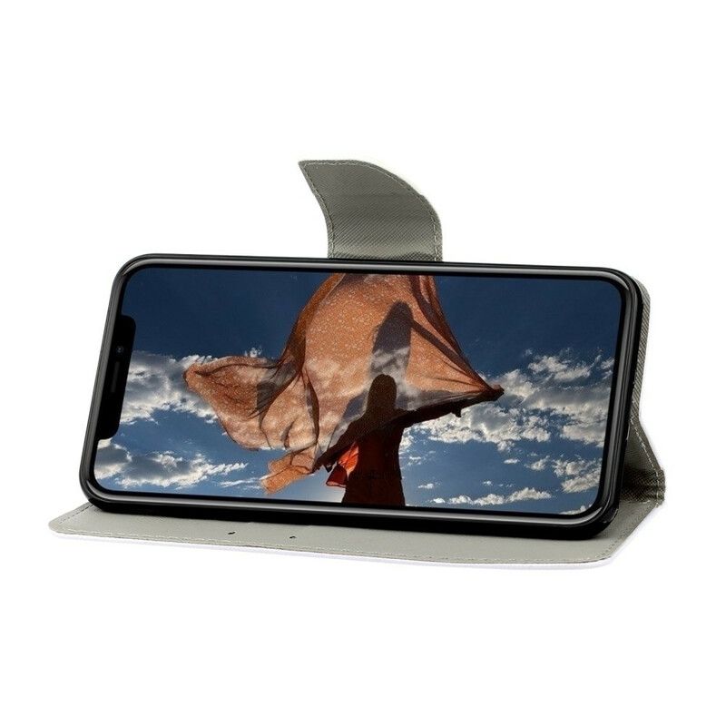 Flip Cover iPhone 13 Pro Med Snor Farverige Stropblomster