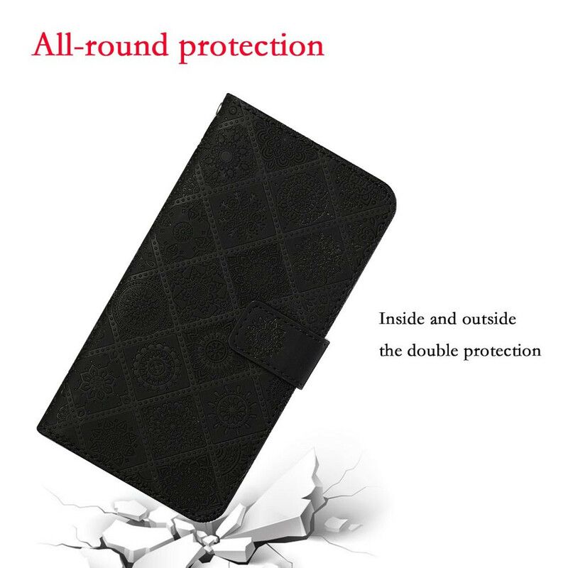 Læder Cover iPhone 13 Pro Tæppemønster