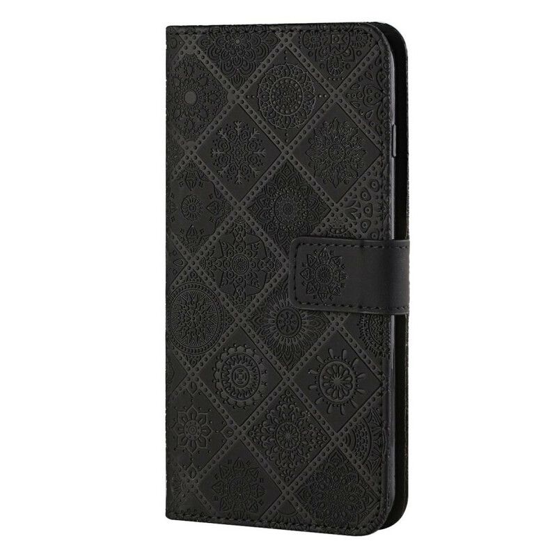 Læder Cover iPhone 13 Pro Tæppemønster