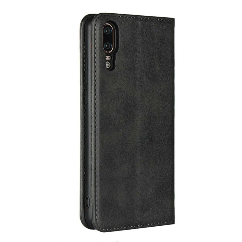 Cover Huawei P20 Flip Cover Nøgternt Læderstil
