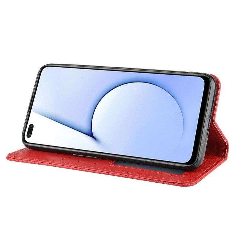 Cover Realme X50 Flip Cover Vintage Stiliseret Lædereffekt