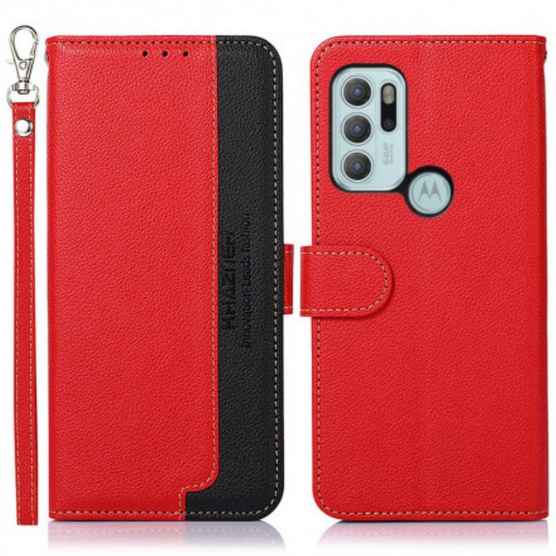 Flip Cover Moto G60S Liche Style Rfid Khazneh