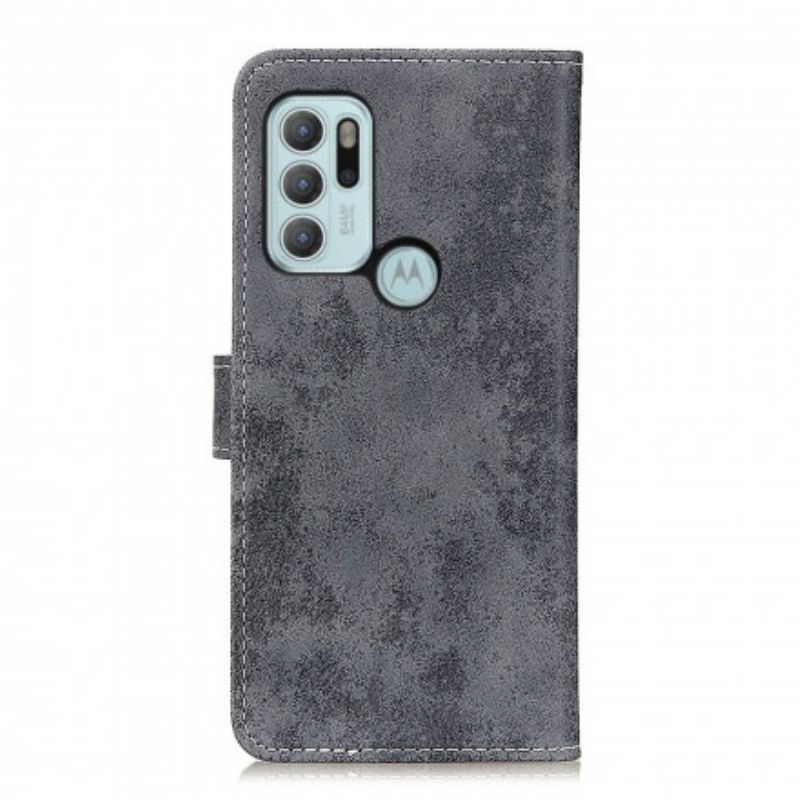 Flip Cover Moto G60S Vintage Kunstlæder