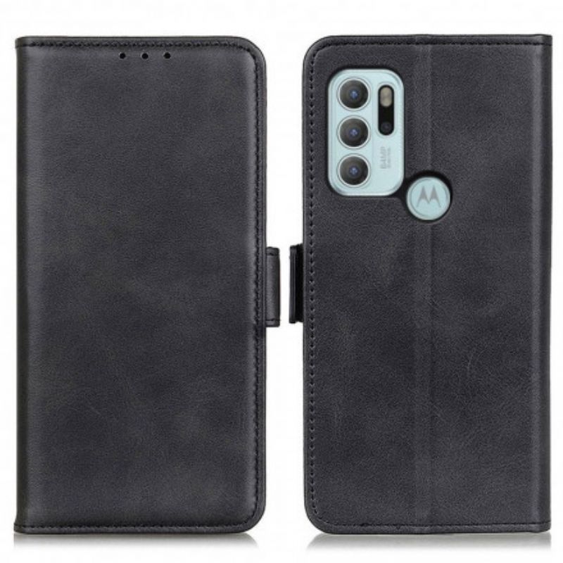 Læder Cover Moto G60S Dobbeltlås