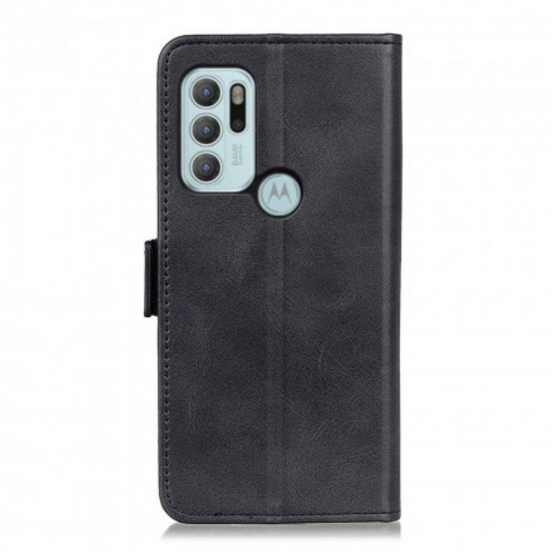Læder Cover Moto G60S Dobbeltlås