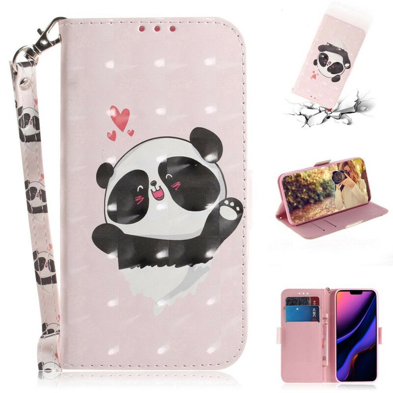 Flip Cover iPhone 11 Med Snor Thong Panda Love