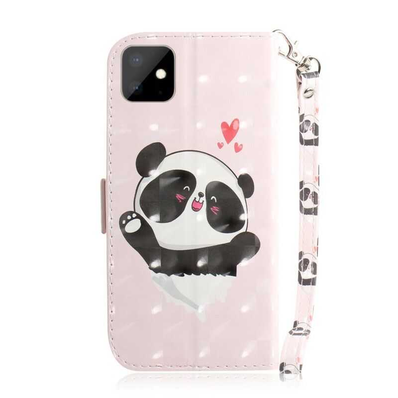 Flip Cover iPhone 11 Med Snor Thong Panda Love