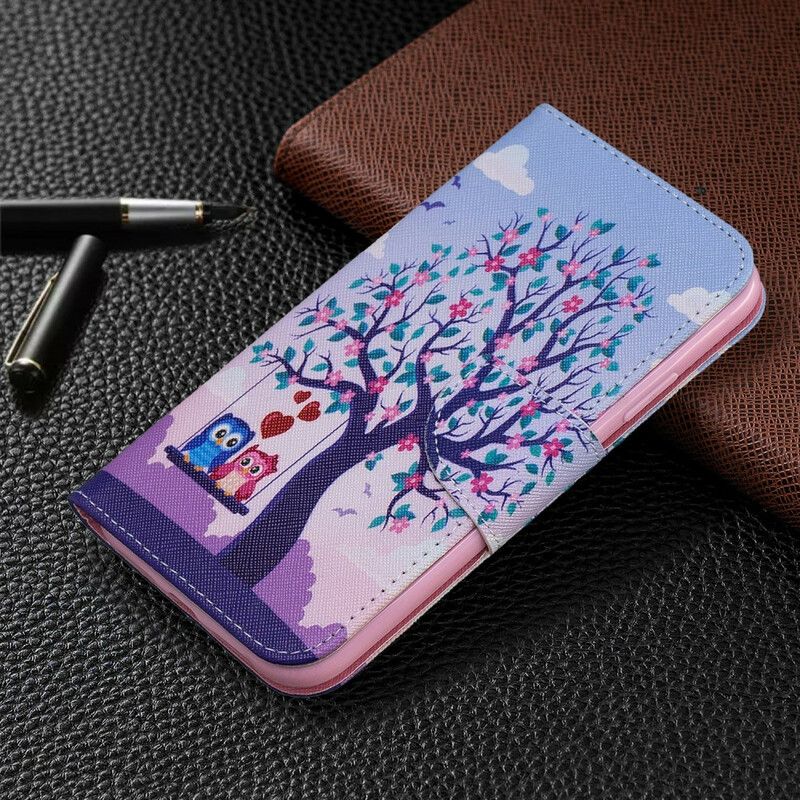 Læder Cover iPhone 11 Ugler På Gyngen