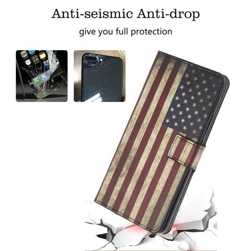 Læder Cover iPhone 11 Us Flag