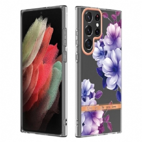 Cover Samsung Galaxy S22 Ultra 5G Blomster Lev Det Liv Du Elsker